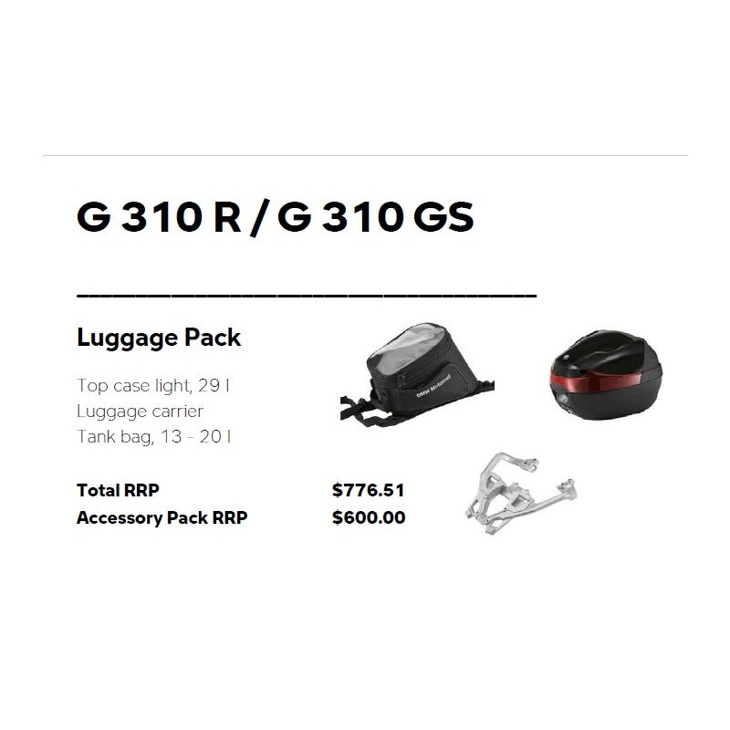 BMW G310R/GS Luggage Pack