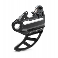 Brake caliper support with brake disc guard  